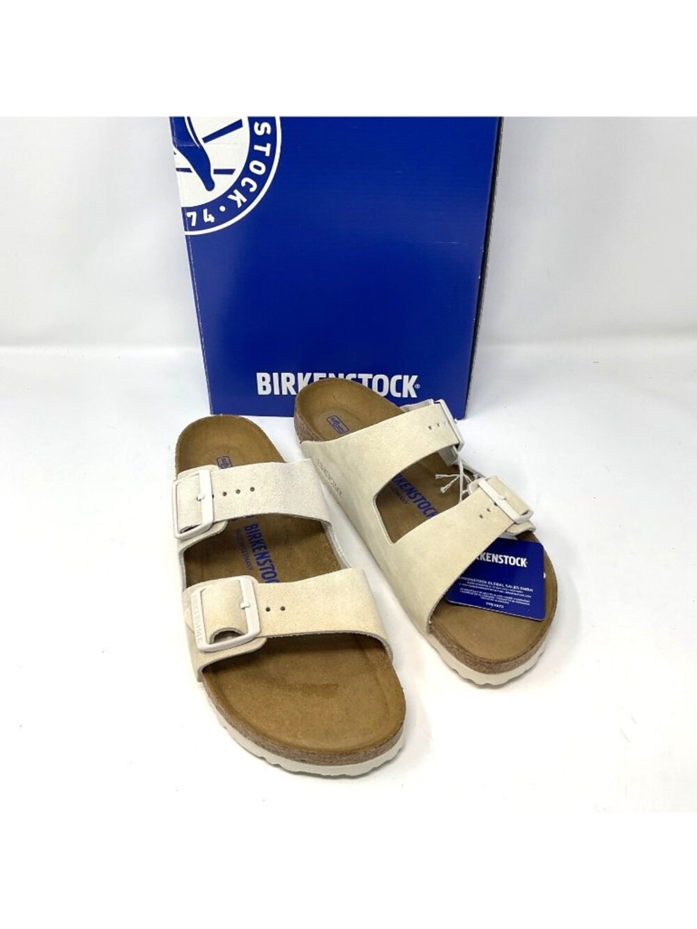 Birkenstock Arizona Soft Footbed Suede Leather Antique White Men's EU 43 US 10